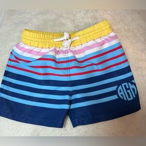 AGM Kids Striped Blue and Yellow Shorts